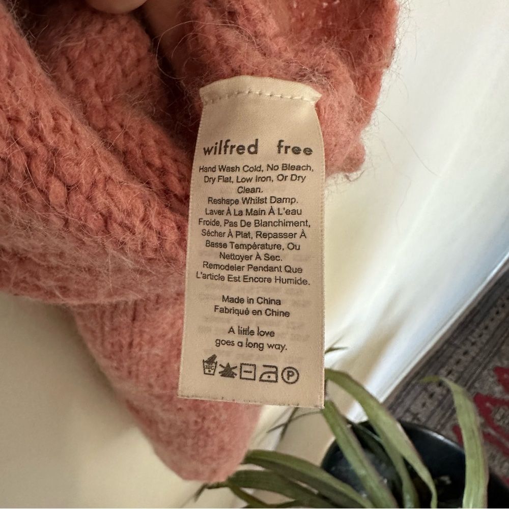 Wilfred Free Lolan Alpaca Wool Cropped Sweater Rose Rococo Pink Size S - Picture 9 of 9